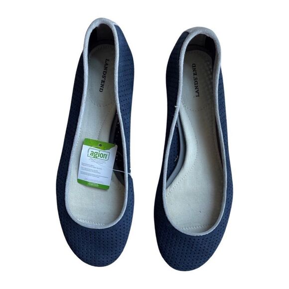 Land’s End Womens Size 6 Ballet Flat Mesh • Deep Sea Navy • NWT - Picture 2 of 8